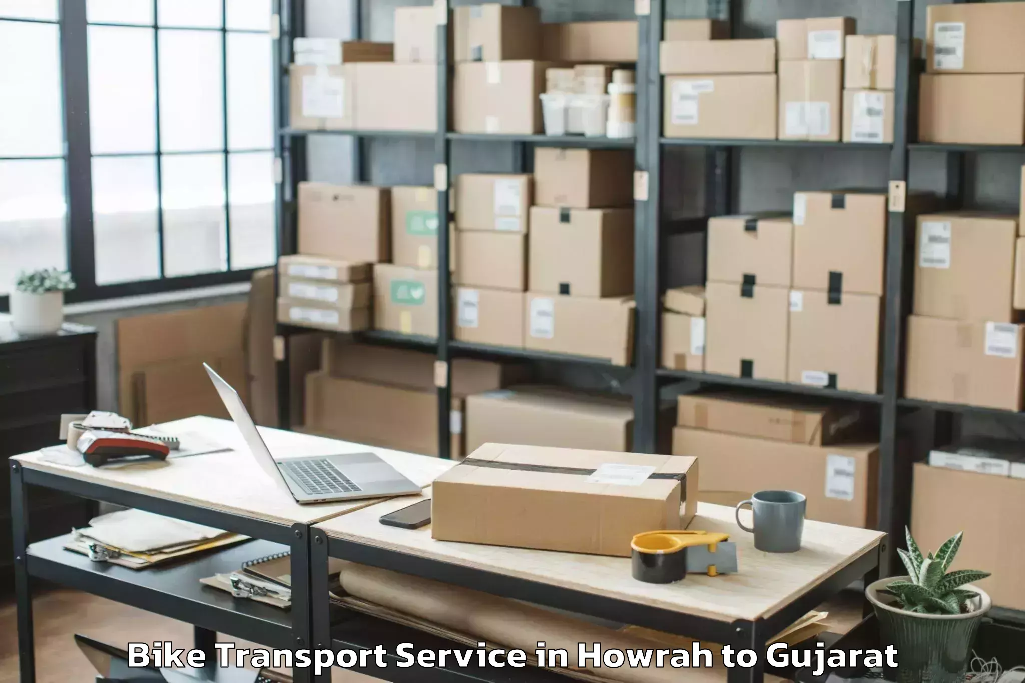 Leading Howrah to Santrampur Bike Transport Provider